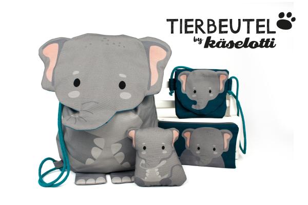 Tierbeutel Elefant by Käselotti Panel ca. 80 cm 